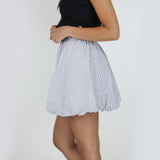 Women's Ruffled Mini Skirt,White/Black