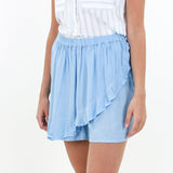 Women's Plain Ruffle Skort,Blue