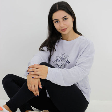 Image for Women's Graphic Print Crop Top,Light Blue