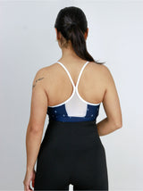 Image for Women's Sleeveless Printed Sport Bra,Navy