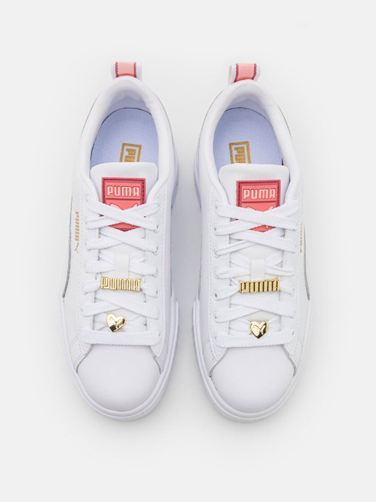 Women's Logo Brand Leather Shoes,White