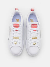 Women's Logo Brand Leather Shoes,White