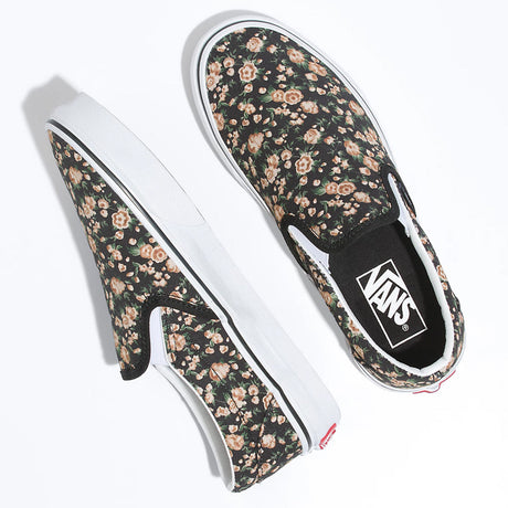 Women's SlipOn Floral Shoes,Black/White