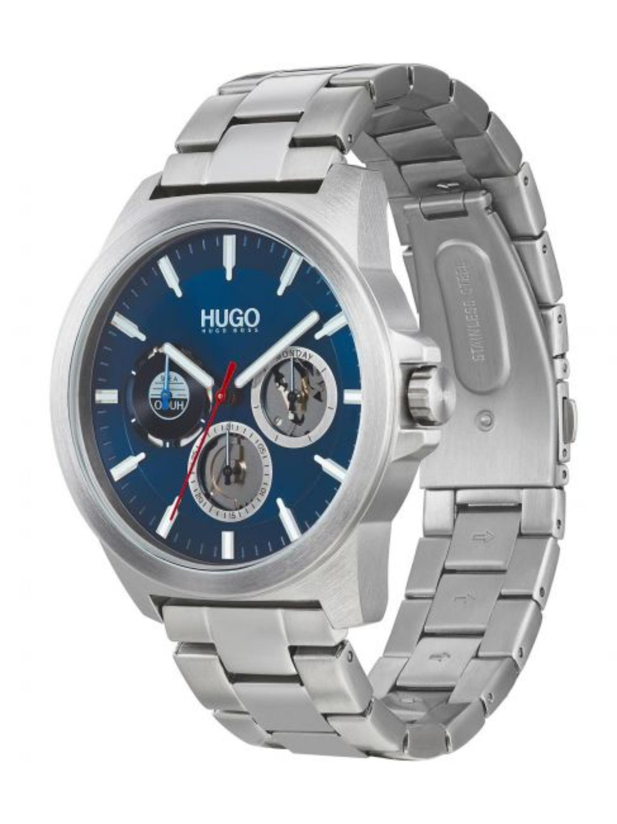 Hugo Twist Men'S Quartz Watch, Silver & Blue