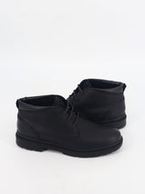 Men's Plain Leather Ankle Boots,Black