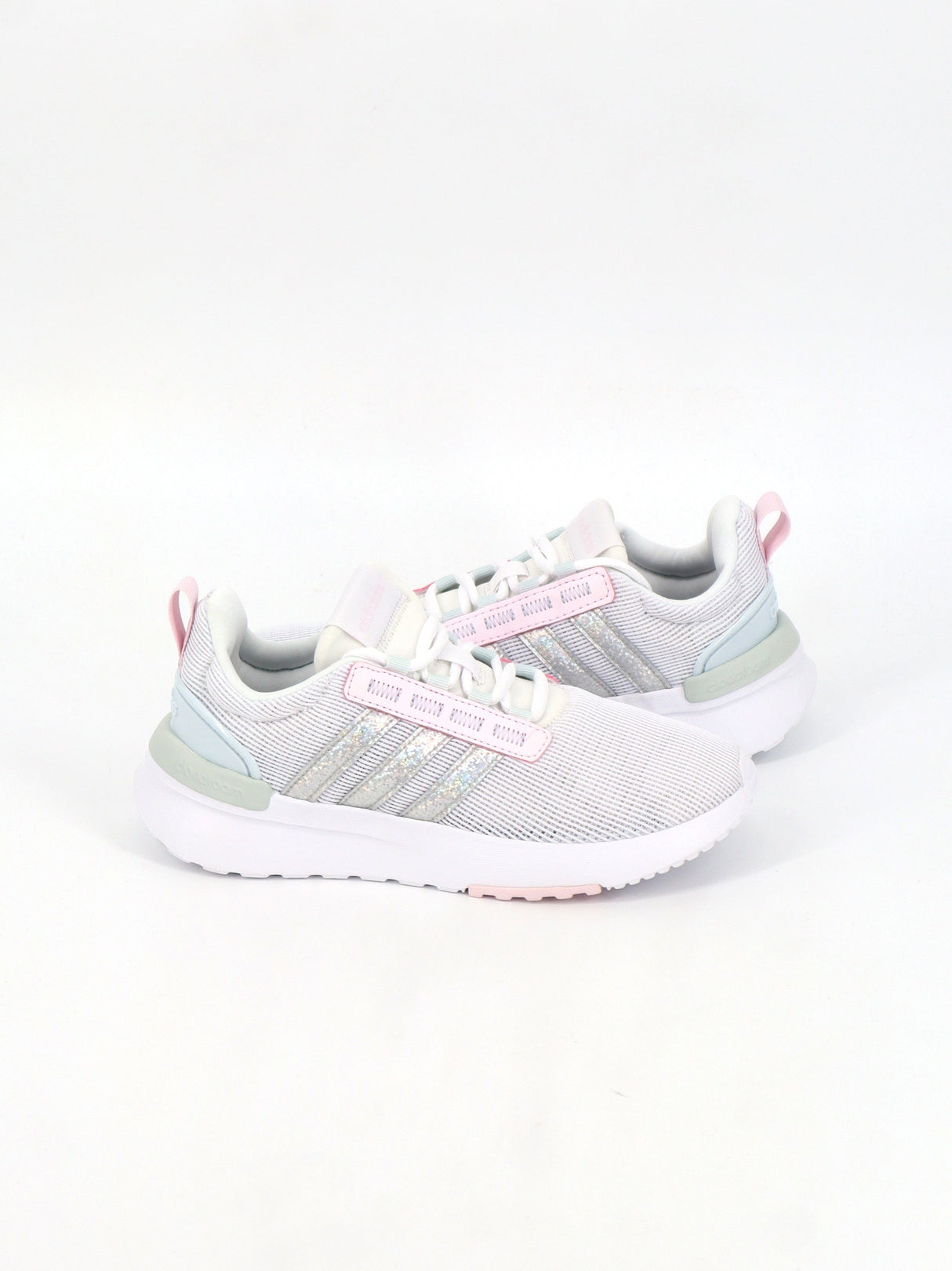 Kids Girl's Striped Running Shoes,Light Grey