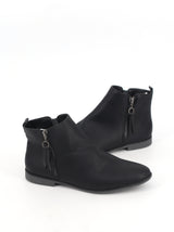 Image for Women's Plain Leather Ankle Boots,Black