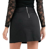 Image for Women's Plain Zip Back Skirt,Black