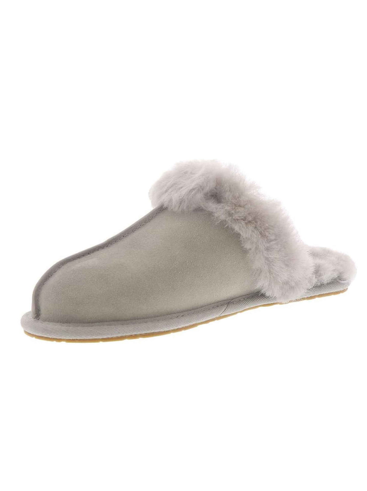 Women's Faux Fur Slippers,Light Grey