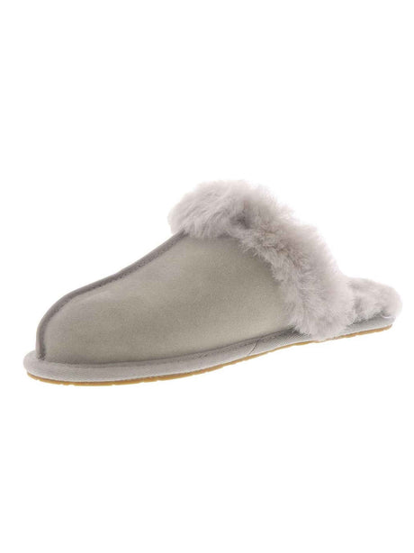 Women's Faux Fur Slippers,Light Grey