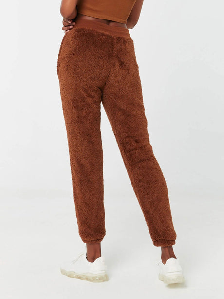 Image for Women's Faux Fur Casual Pants,Brown