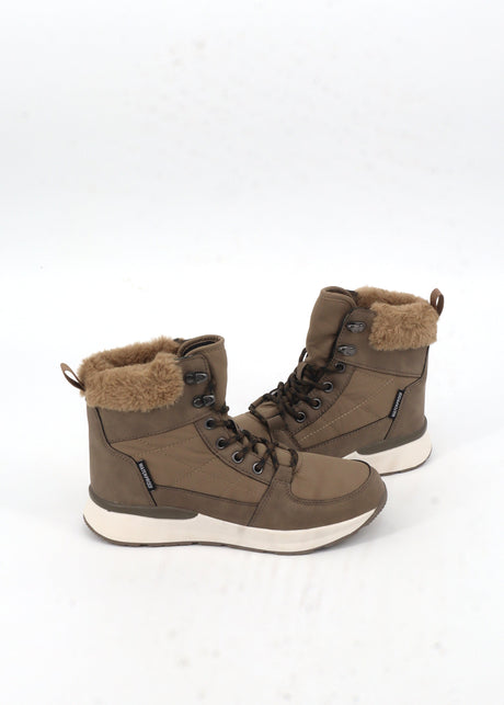 Women's Faux Fur Ankle Boots,Beige