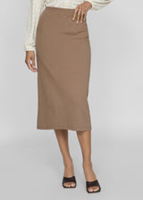 Women's Plain Long Skirt,Beige