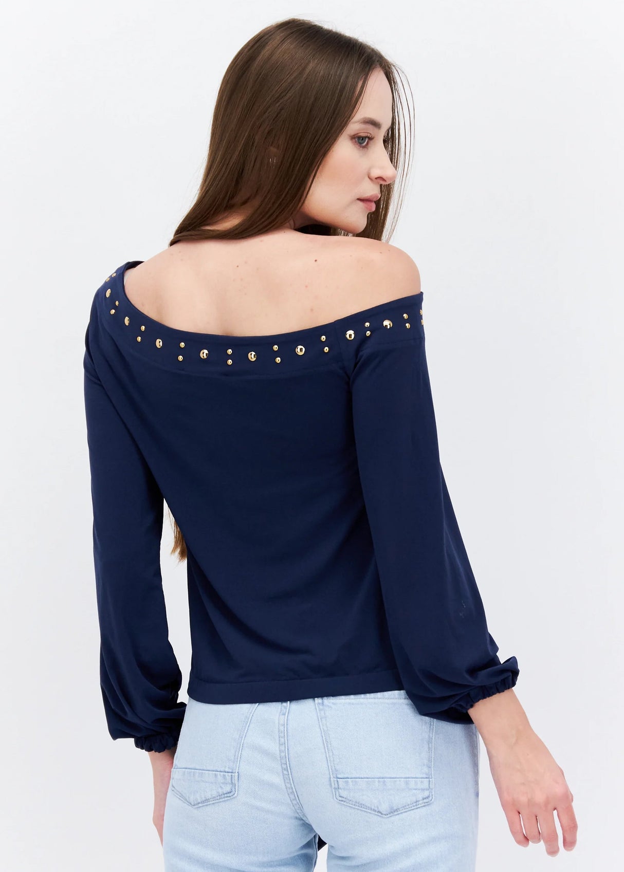 Women's Textured Top,Dark Blue