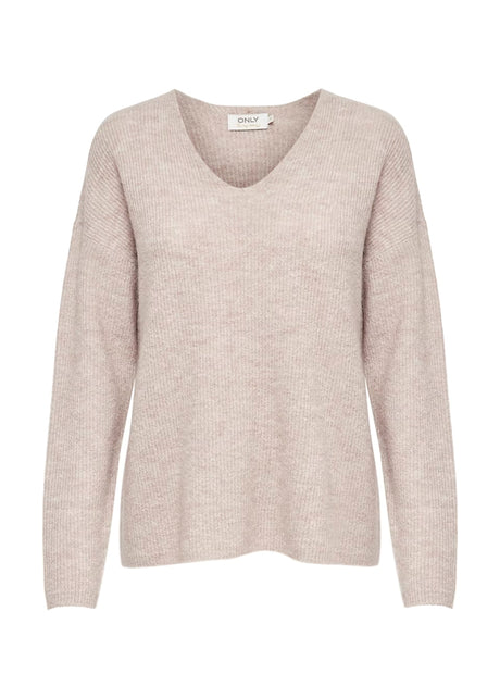 Women's Plain Knitted Sweater,Light Beige