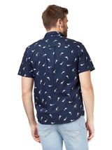 Men's Printed Button's Down Shirt,Navy