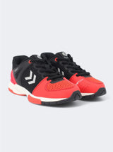 Kids Boy's Brand Logo Embroidered Running Shoes,Black/Red