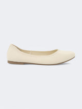 Women's Plain Bellerinas,Cream