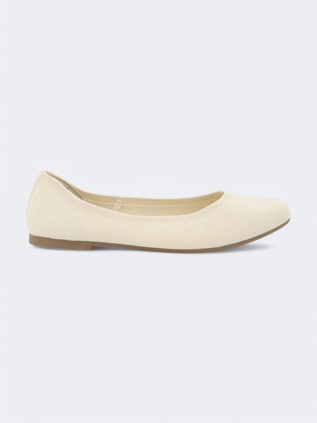 Women's Plain Bellerinas,Cream