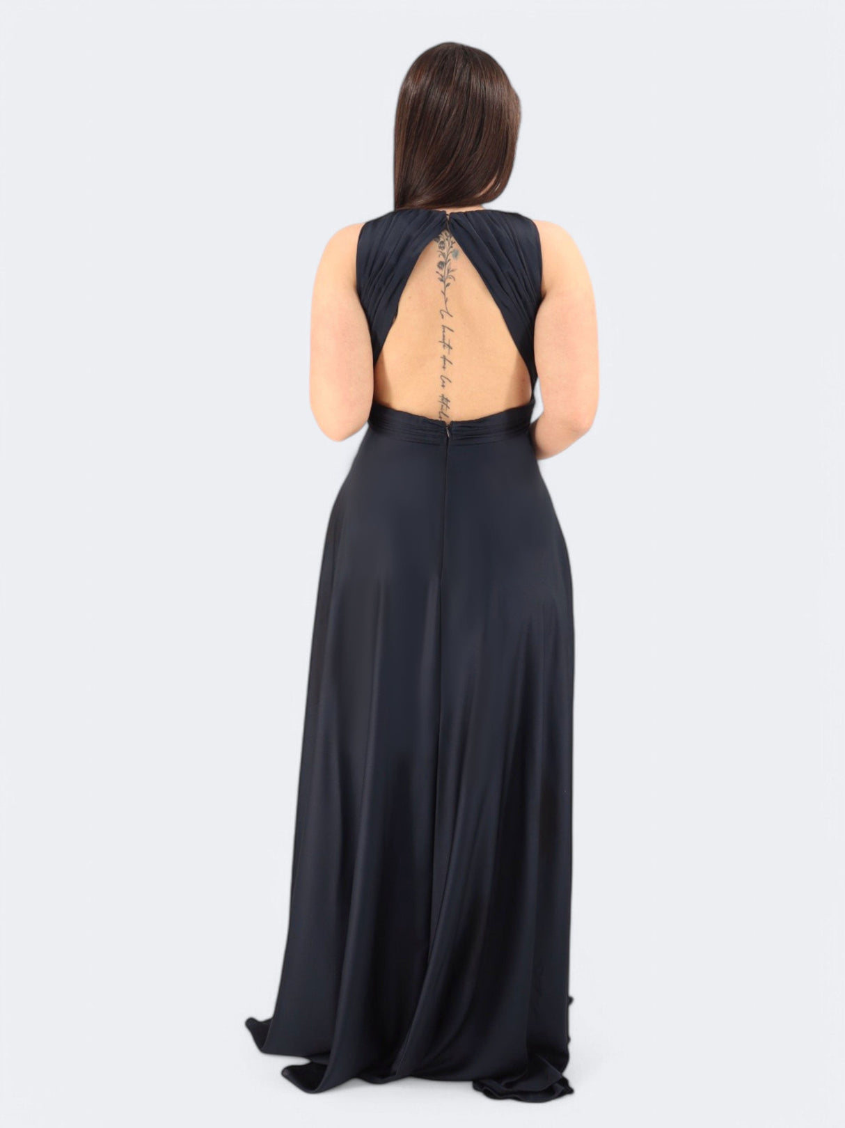 Women's Textured Satin Dress,Navy