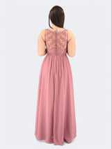 Women's Beads Embroidered Dress,Pink