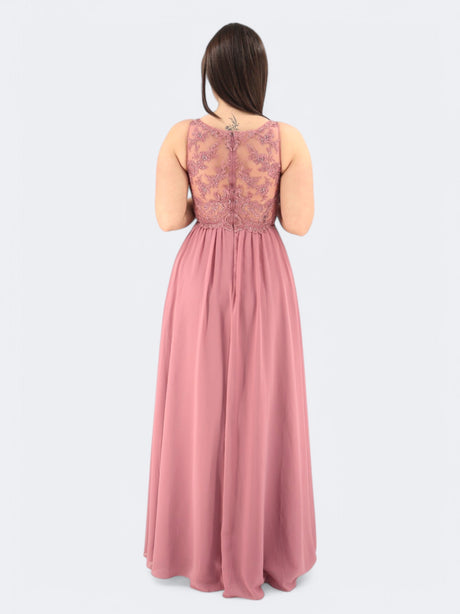 Women's Beads Embroidered Dress,Pink