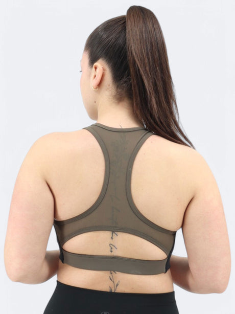 Women's Sports Cropped Top,Taupe