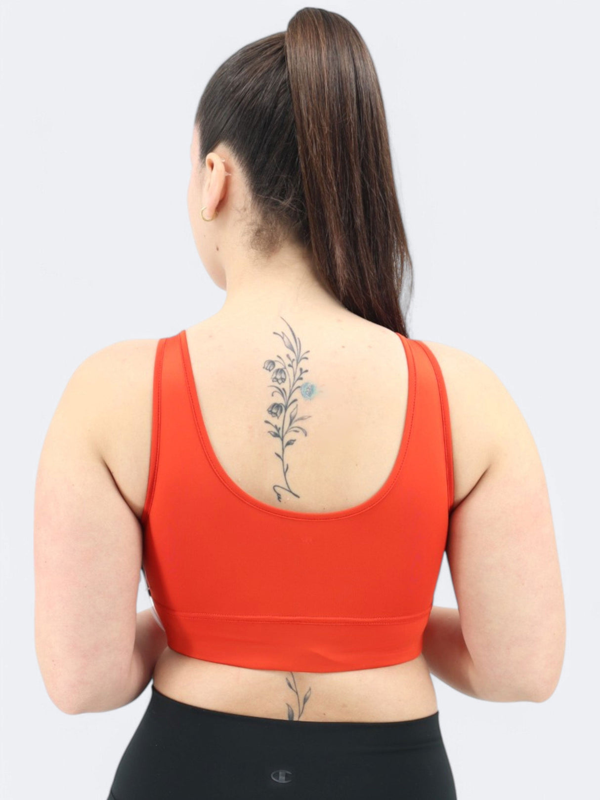 Women's Plain Sports Cropped Top,Burnt Orange