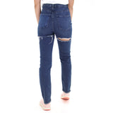 Image for Women's Ripped Back Jeans,Navy
