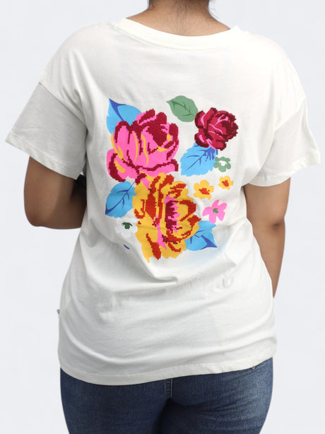 Women's Printed/Embroidered Top,White